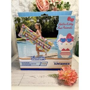 2‎ Hello Kitty & Friends Pool Floats Raft Swimways SunTanner Swim 5.8ft Long NIB